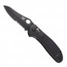Benchmade Griptilian Black Serrated Hollow Folding Knife - 550SBKHG 