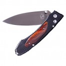 William Henry E6-1 Pocket Knife Blk Blade/Wood Inlay - E6 1