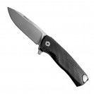 LionSteel ROK Black Aluminum Solid Folding Knife - ROK A BS