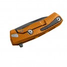 LionSteel ROK Orange Aluminum Black Blade Solid Folding Knife - ROK A OB