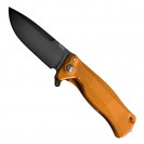 LionSteel SR11 Orange Aluminium Black Blade Solid Folding Knife - SR11A OB