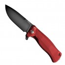 LionSteel SR11 Red Aluminium Black Blade Solid Folding Knife - SR11A RB