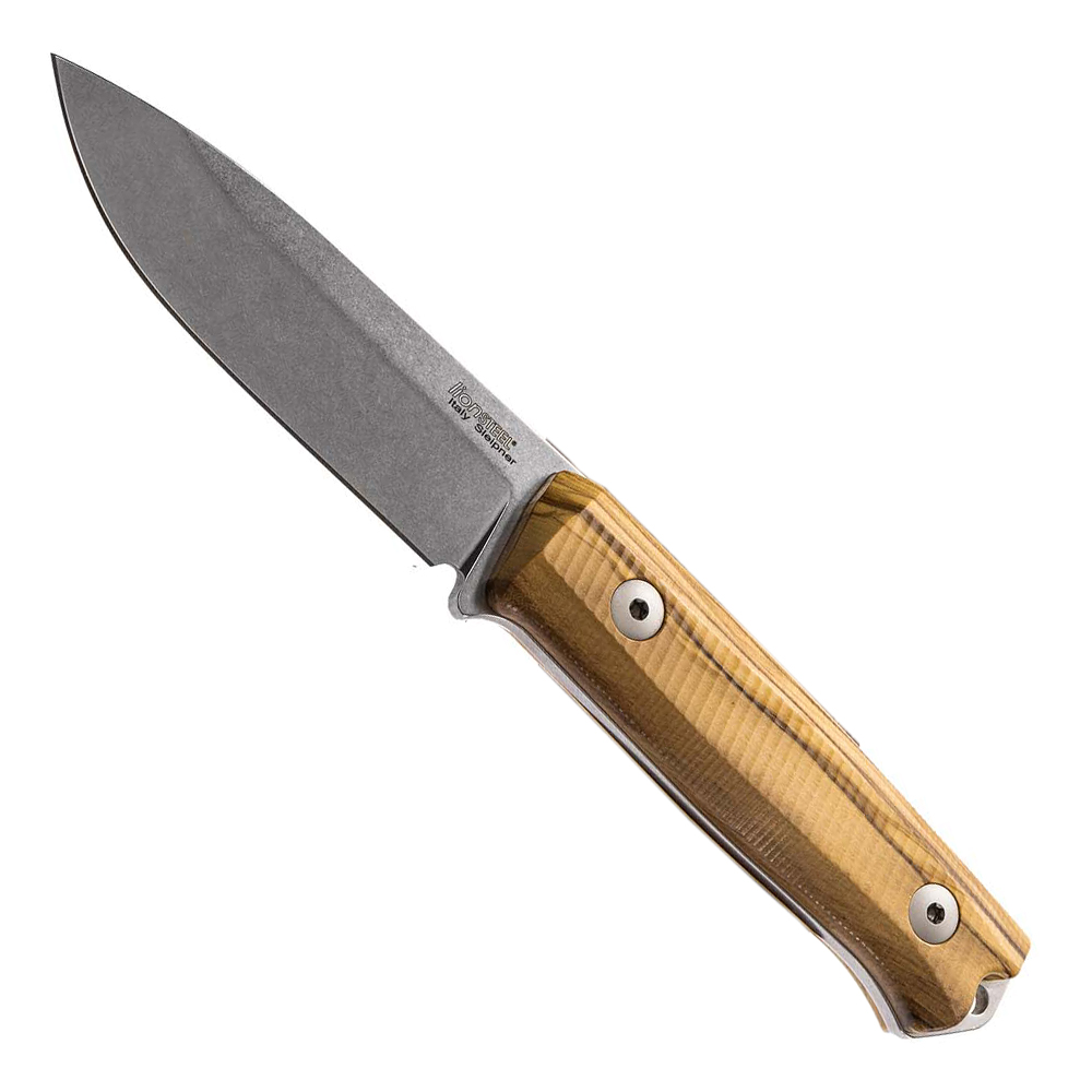 Image of LionSteel B40 Olive Wood Bushcraft Fixed Blade Knife - B40 UL