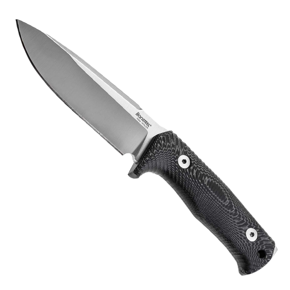 Image of LionSteel T5 Black Canvas Micarta Fixed Blade Knife - T5 MI