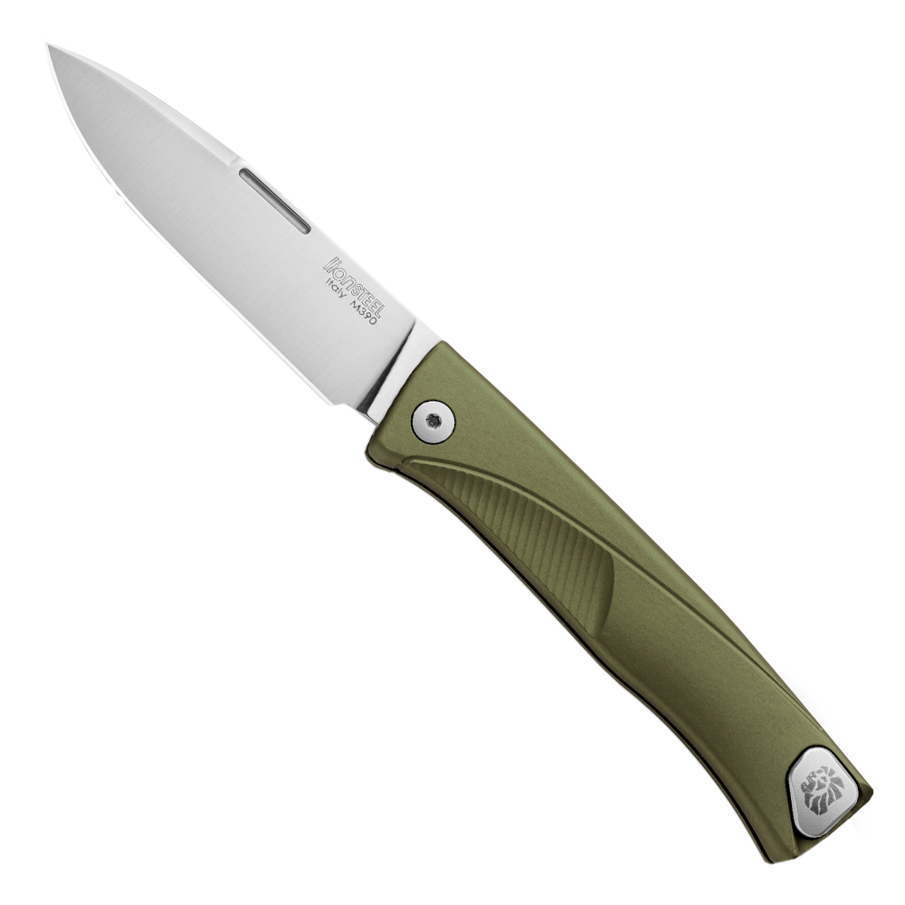 Image of LionSteel Thrill Green Aluminium Solid Folding Knife - TL A GS